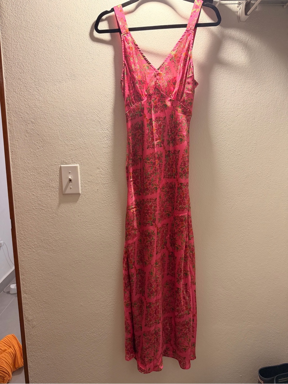 Olivaceous Pink Floral Maxi Slip Dress